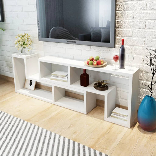 TV-Møbel Hvit TV-benk dobbel L-formet