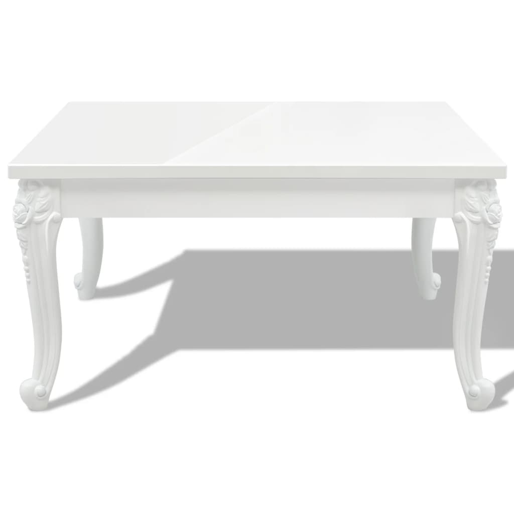 Salongbord Sofabord Høyglans Hvit 80x80x42 cm
