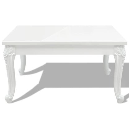 Salongbord Sofabord Høyglans Hvit 80x80x42 cm