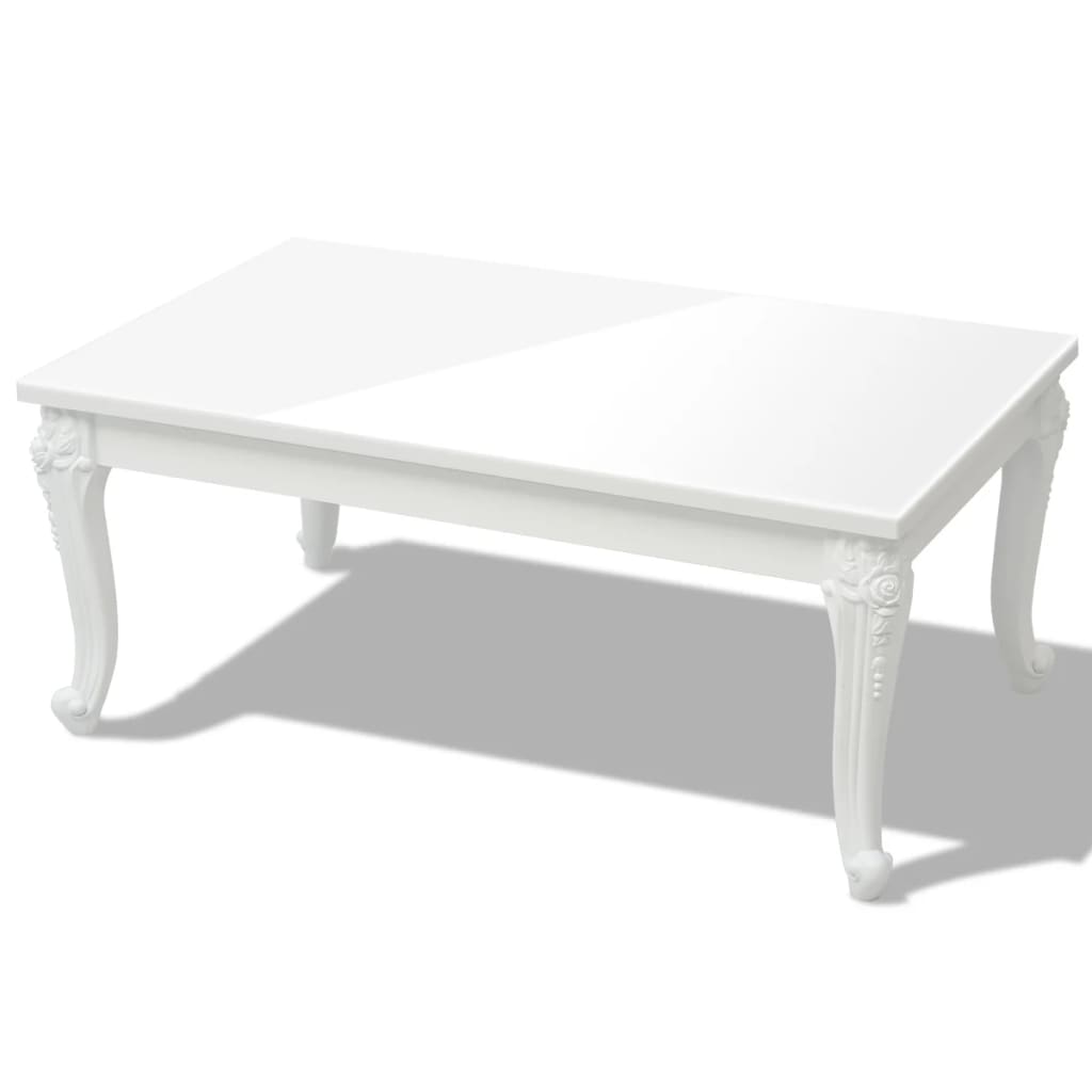 Salongbord Sofabord Høyglans Hvit 100x60x42 cm