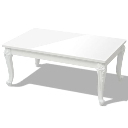 Salongbord Sofabord Høyglans Hvit 100x60x42 cm