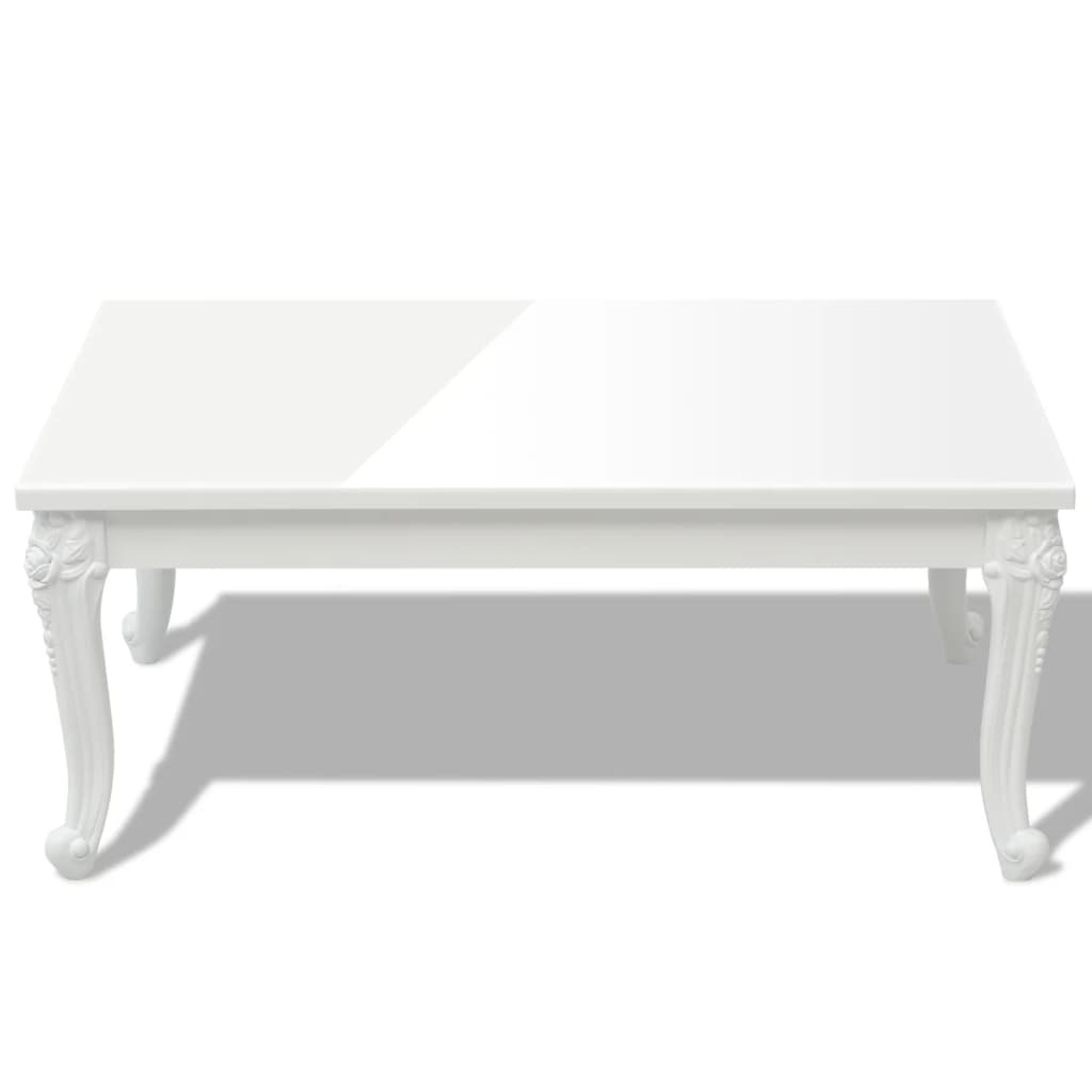 Salongbord Sofabord Høyglans Hvit 100x60x42 cm