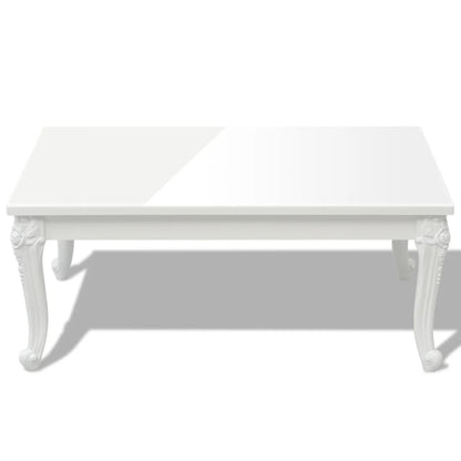 Salongbord Sofabord Høyglans Hvit 100x60x42 cm