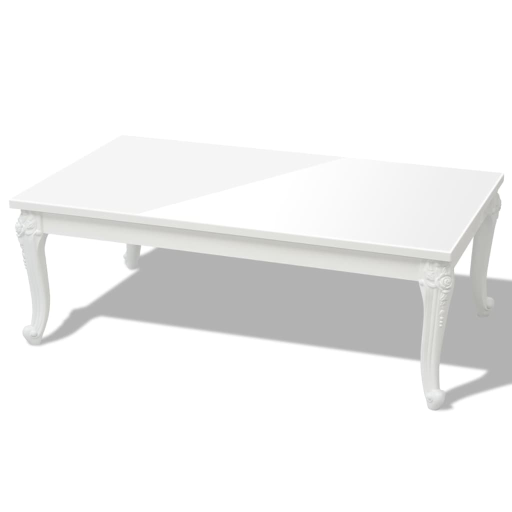 Salongbord Sofabord Høyglans Hvit 115x65x42 cm
