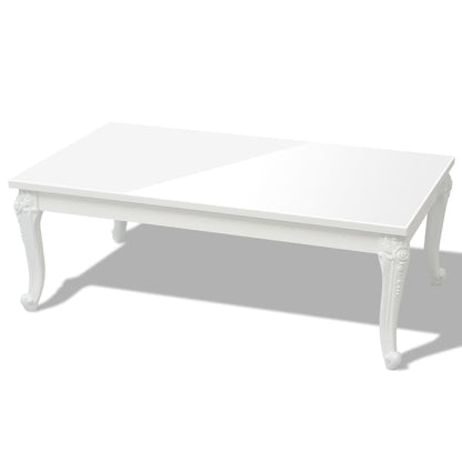 Salongbord Sofabord Høyglans Hvit 115x65x42 cm