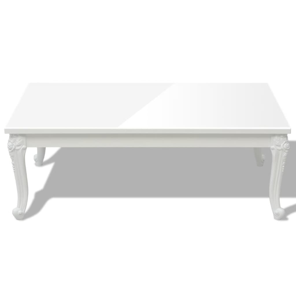 Salongbord Sofabord Høyglans Hvit 115x65x42 cm