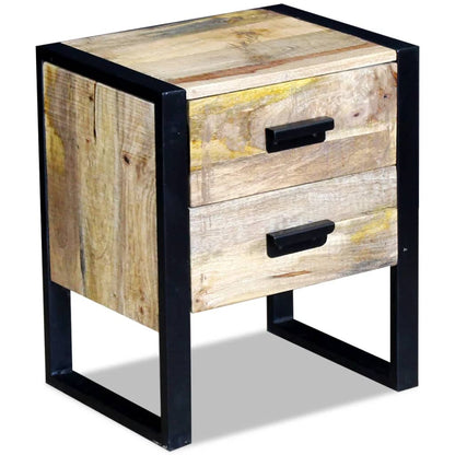 Sidebord Tre med 2 skuffer heltre mango 43x33x51 cm