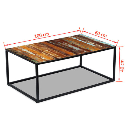 Salongbord Sofabord Tre Gjenvunnet Heltre 100x60x40 cm