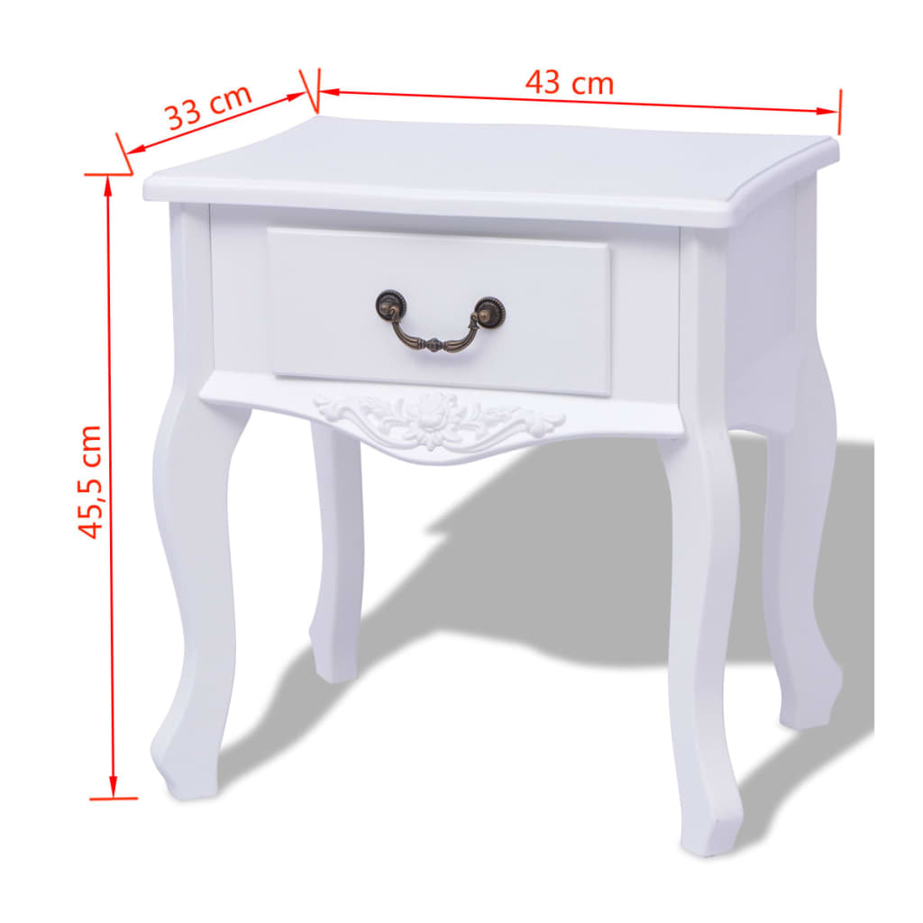 Nattbord Sengbord Hvit