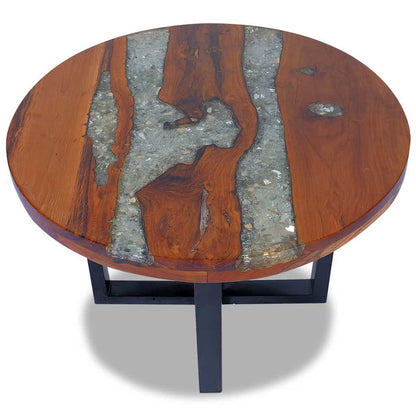 Salongbord Sofabord Tre Teak Harpiks 60 cm