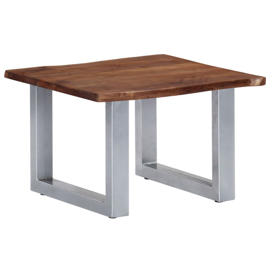 Salongbord Sofabord Tre heltre akasie med livlige kanter 60x60x40 cm