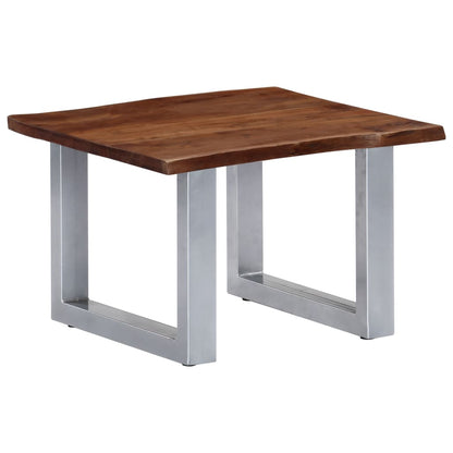 Salongbord Sofabord Tre heltre akasie med livlige kanter 60x60x40 cm