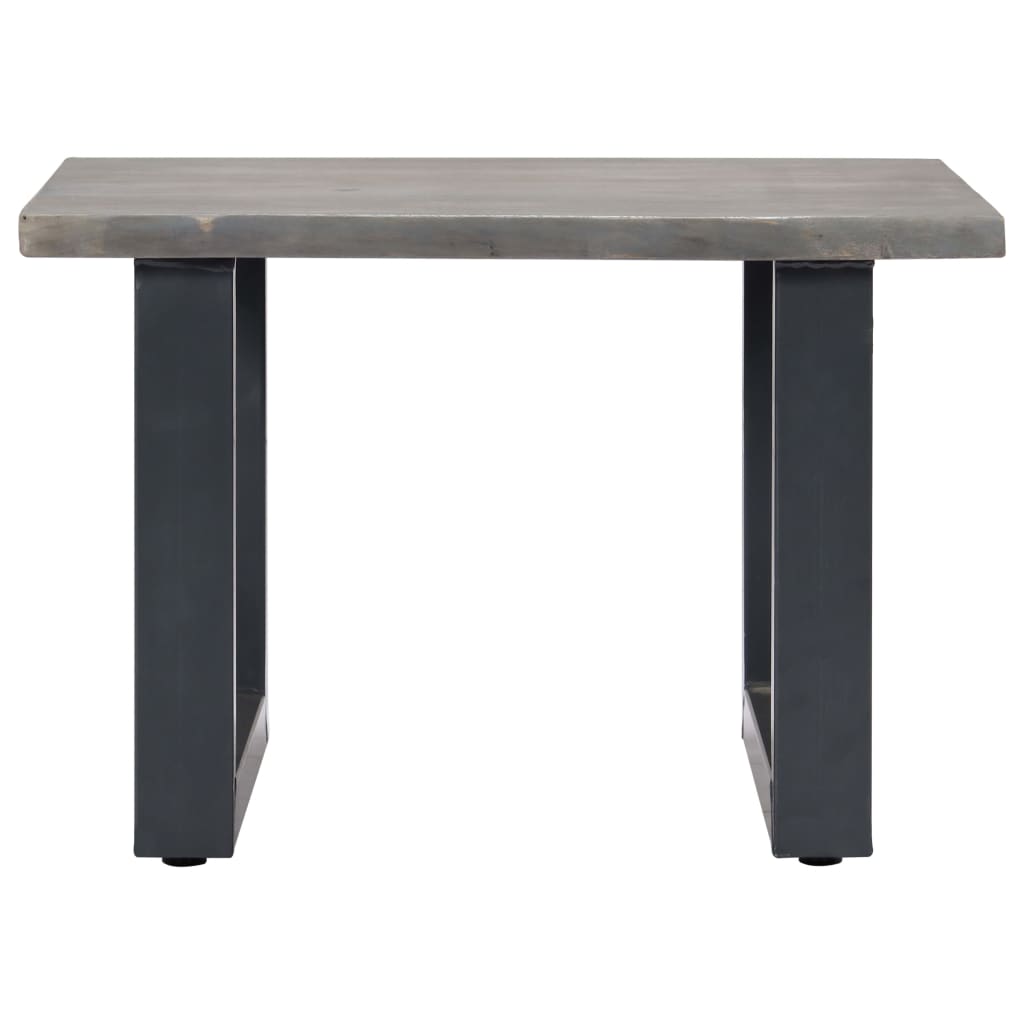 Salongbord Sofabord Tre heltre akasie med livlige kanter Grå 60x60x40 cm