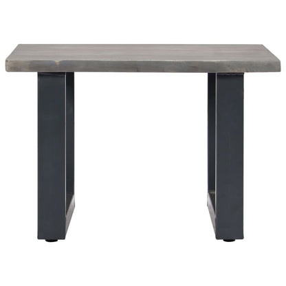 Salongbord Sofabord Tre heltre akasie med livlige kanter Grå 60x60x40 cm