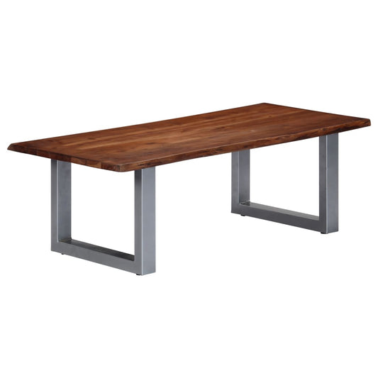 Salongbord Sofabord Tre heltre akasie med livlige kanter 115x60x40 cm