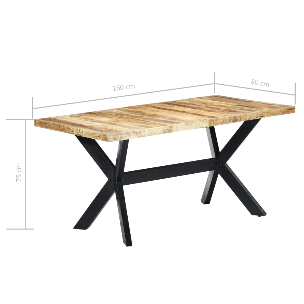 Spisebord Kjøkkenbord Tre 160x80x75 cm grov heltre mango