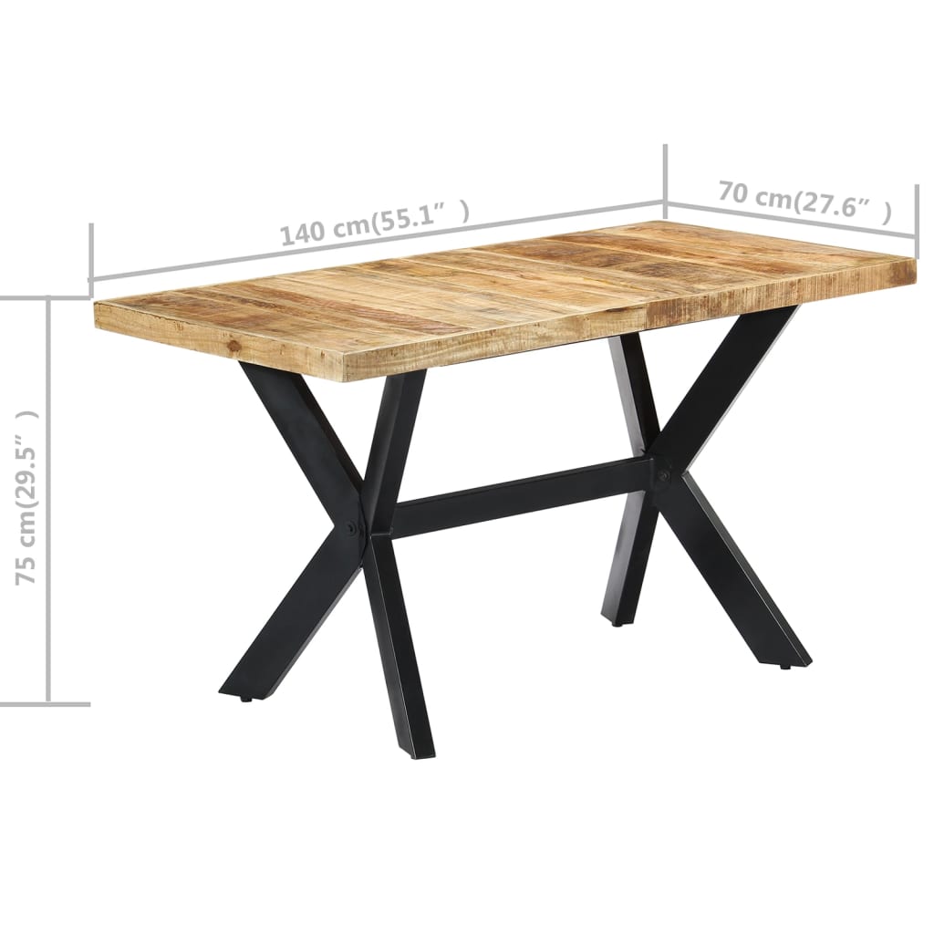 Spisebord Kjøkkenbord Tre 140x70x75 cm grov heltre mango