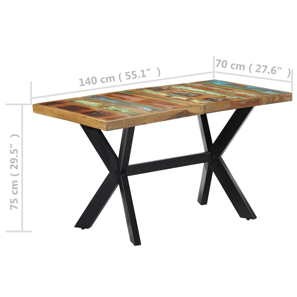Spisebord Kjøkkenbord Tre 140x70x75 cm gjenvunnet heltre