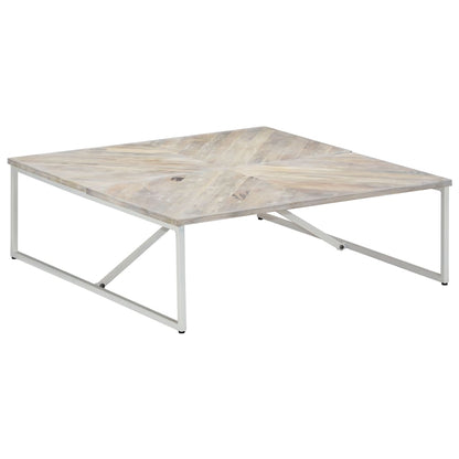 Salongbord Sofabord Hvit Tre Heltre Mango 110x110x36 cm