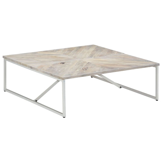Salongbord Sofabord Hvit Tre Heltre Mango 110x110x36 cm