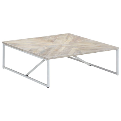 Salongbord Sofabord Hvit Tre Heltre Mango 110x110x36 cm