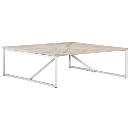 Salongbord Sofabord Hvit Tre Heltre Mango 110x110x36 cm