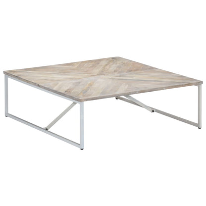 Salongbord Sofabord Hvit Tre Heltre Mango 110x110x36 cm
