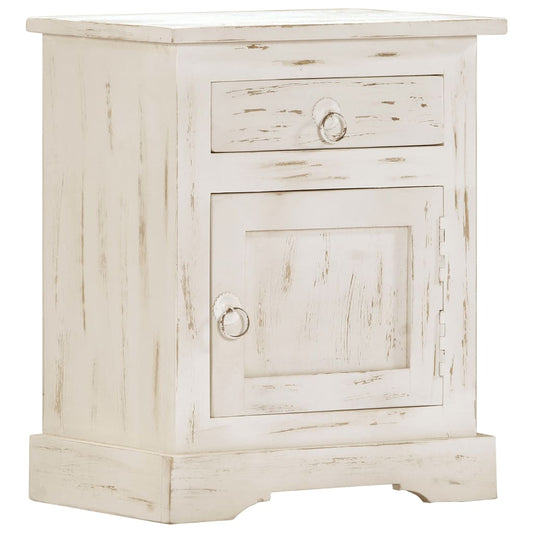 Nattbord Sengbord Hvit 40x30x50 cm heltre mango
