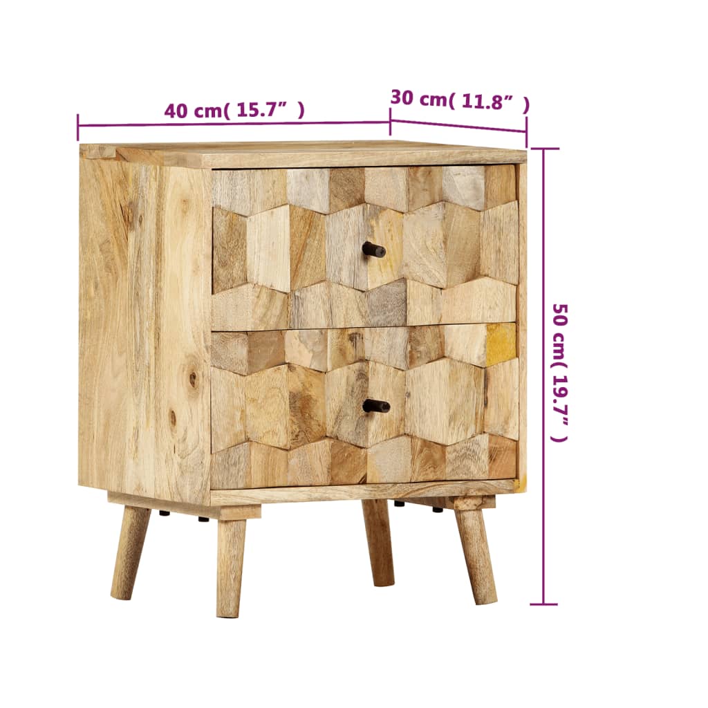 Nattbord Sengbord Tre heltre mangotre 40x30x50 cm