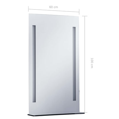 Baderomsspeil LED med hylle 60x100 cm