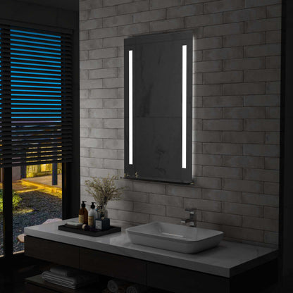 Baderomsspeil LED med hylle 60x100 cm