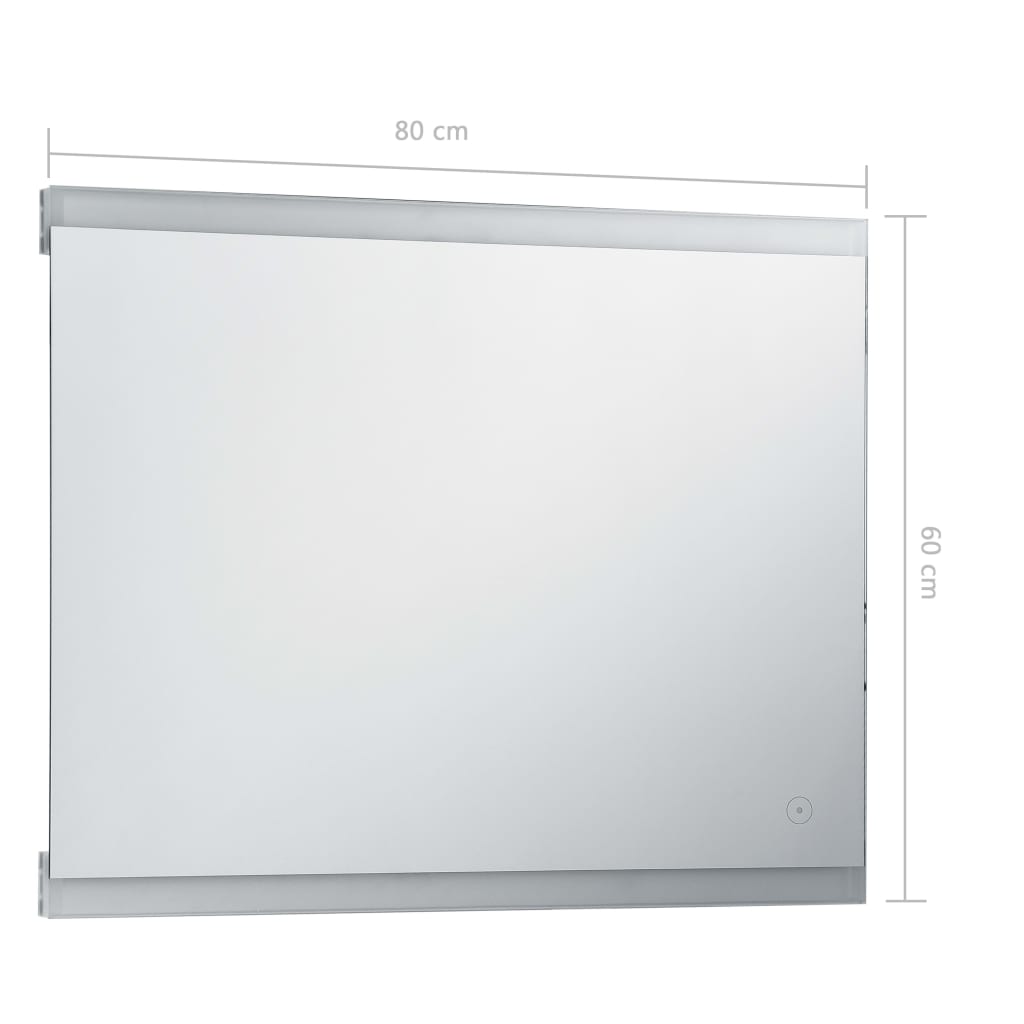 Baderomsspeil LED med berøringssensor 80x60 cm