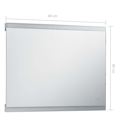 Baderomsspeil LED med berøringssensor 80x60 cm