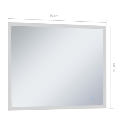 Baderomsspeil LED med berøringssensor 80x60 cm