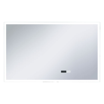 Baderomsspeil LED med berøringssensor og tidsvisning 100x60 cm