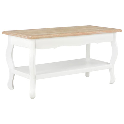 Salongbord Sofabord Hvit og Brun 87,5x42x44 cm heltre furu