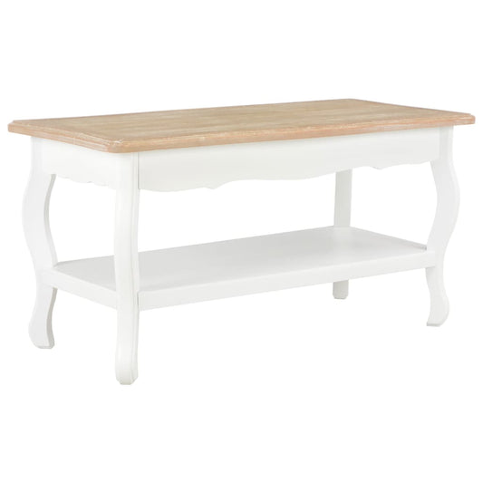 Salongbord Sofabord Hvit og Brun 87,5x42x44 cm heltre furu