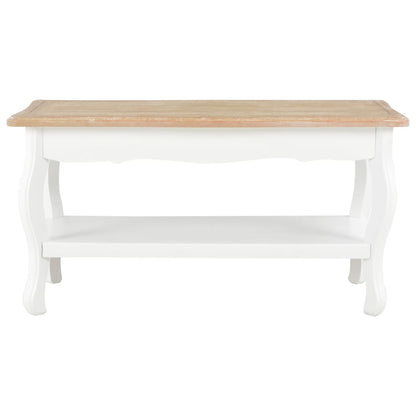 Salongbord Sofabord Hvit og Brun 87,5x42x44 cm heltre furu