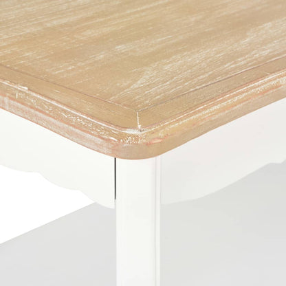 Salongbord Sofabord Hvit og Brun 87,5x42x44 cm heltre furu
