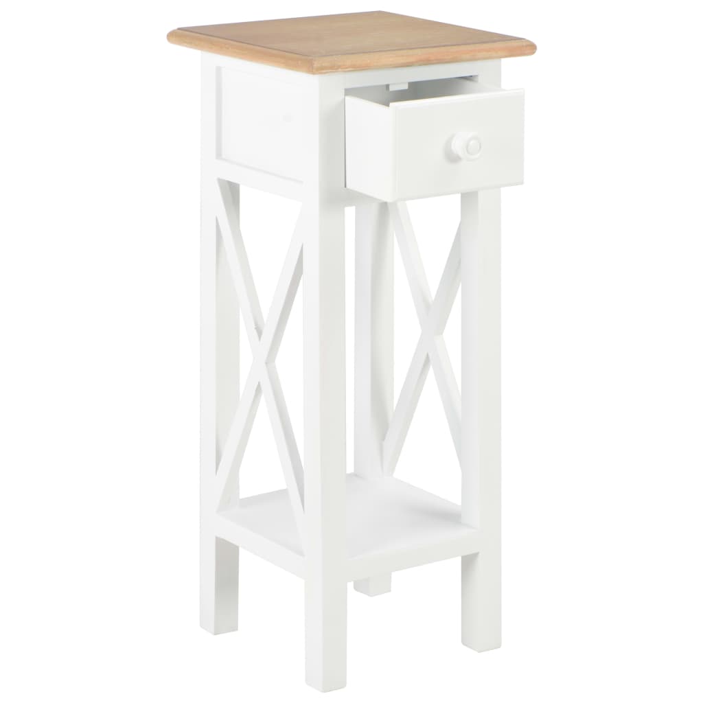 Sidebord Hvit 27x27x65,5 cm tre