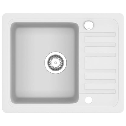 Kjøkkenvask enkel kum granitt Hvit