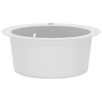 Kjøkkenvask enkel kum granitt rund Hvit