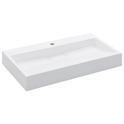 Baderomsvask 80x46x11 cm mineralstøpt/marmorstøpt Hvit