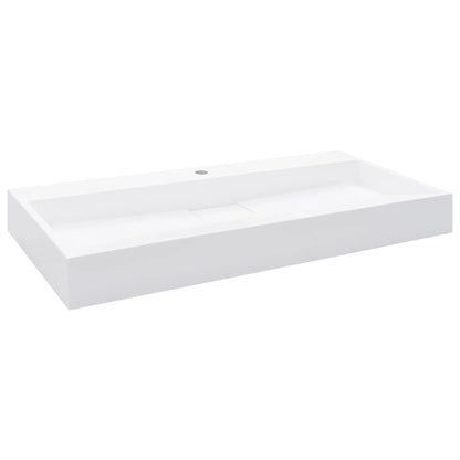 Baderomsvask 100x46x11 cm mineralstøpt/marmorstøpt Hvit