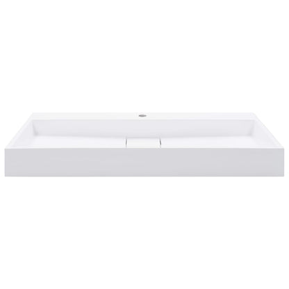 Baderomsvask 100x46x11 cm mineralstøpt/marmorstøpt Hvit