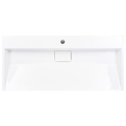 Baderomsvask 100x46x11 cm mineralstøpt/marmorstøpt Hvit