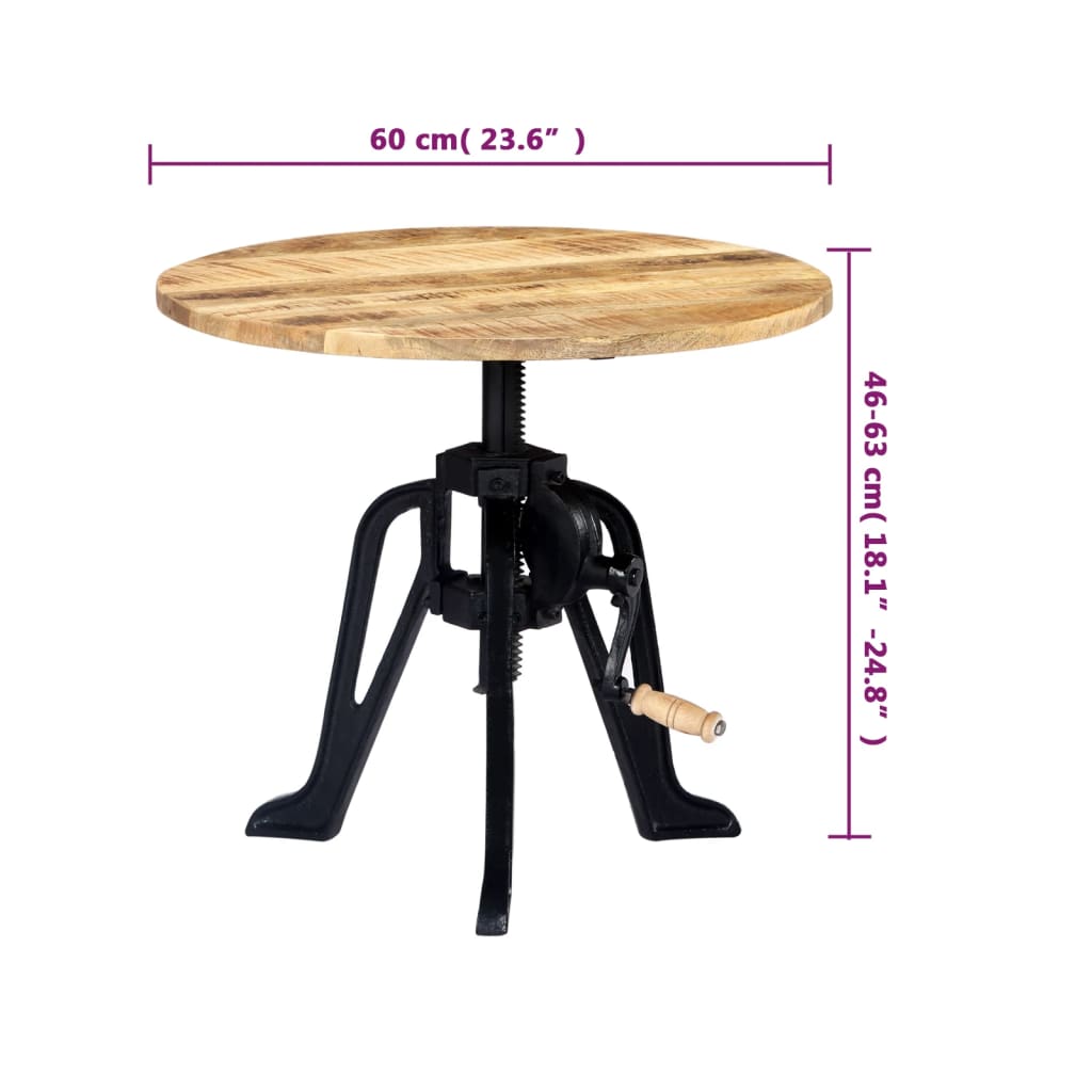 Sidebord Tre 60x(46-63) cm heltre mango og støpejern