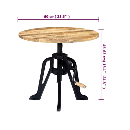 Sidebord Tre 60x(46-63) cm heltre mango og støpejern