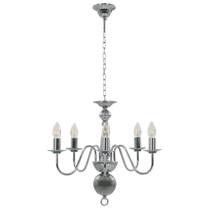 Taklampe Lysekrone sølv 5 x E14 lyspærer