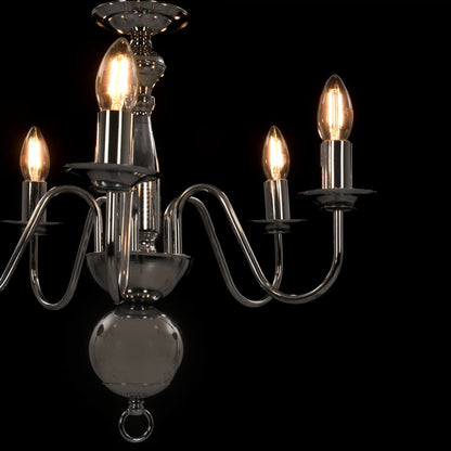 Taklampe Lysekrone sølv 5 x E14 lyspærer